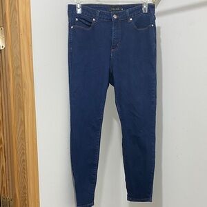 Tahari Navy Skinny High-Rise Jeans